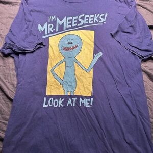 Men's Blue Graphic Tee - Mr. MeeSeeks Design